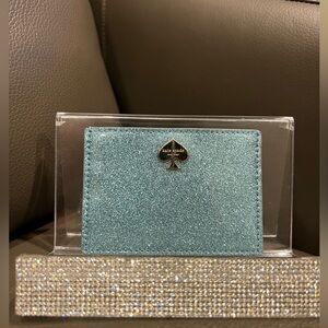 NWT! Kate Spade Blue Glitter Card Holder
